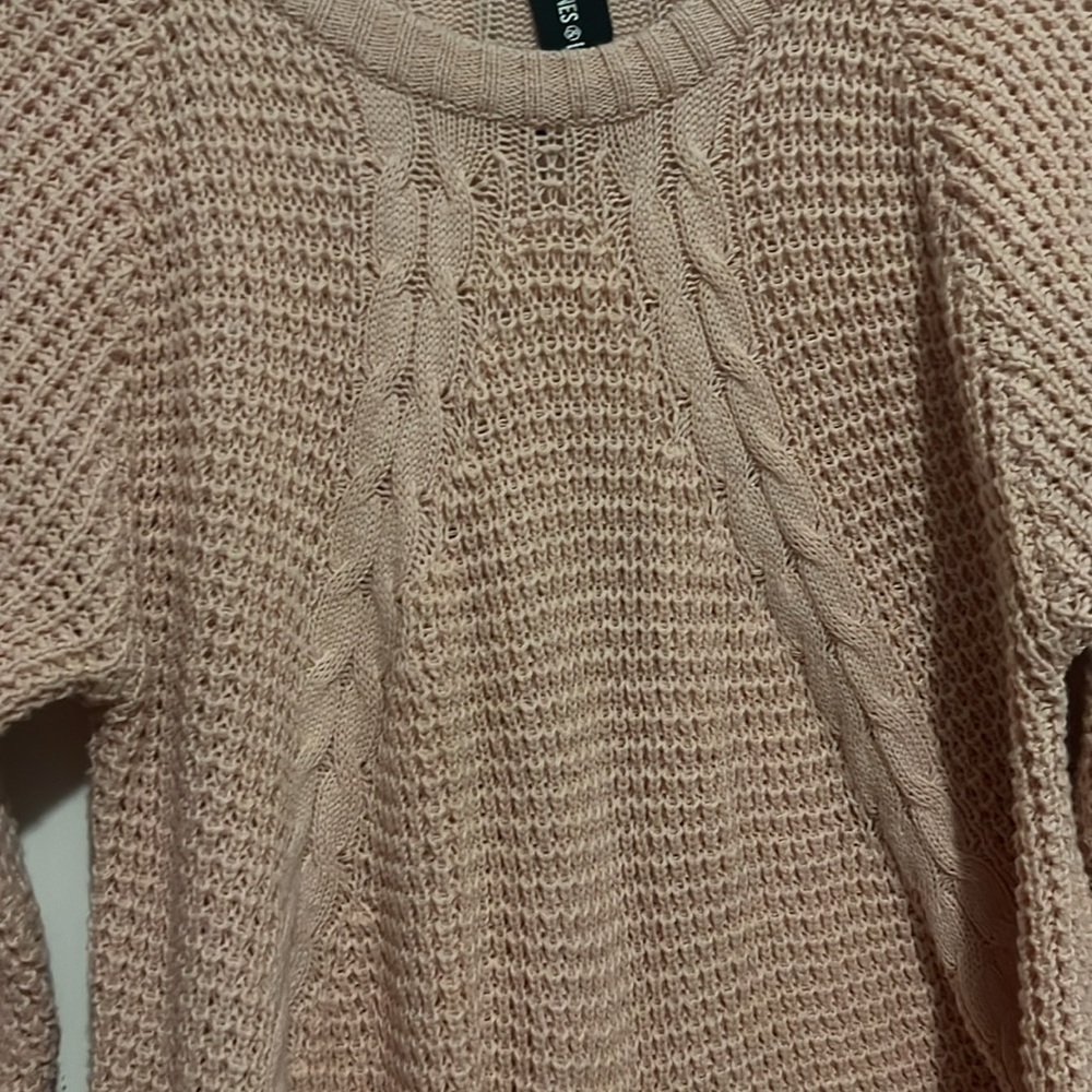 Agnes & Dora size Small Cable Knit Cardigan Flare Out Tunic Sweater 100% Cotton - Picture 4 of 8